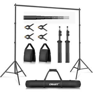 Photo Video Studio 10x7Ft (WxH) Adjustable Background Stand Backdrop Support Kit
